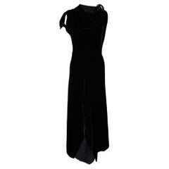 Roland Mouret Black Velvet Cutout Wren Draped Dress M