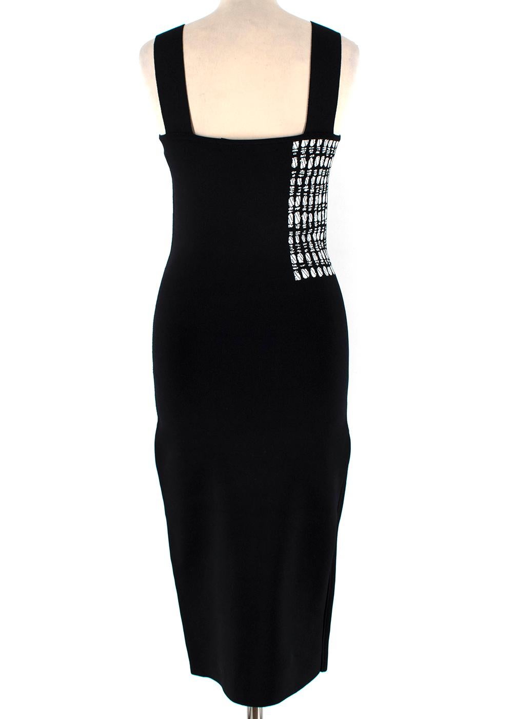 Roland Mouret Schwarz-Weißes ärmelloses Strickkleid - Größe M im Zustand „Neu“ in London, GB