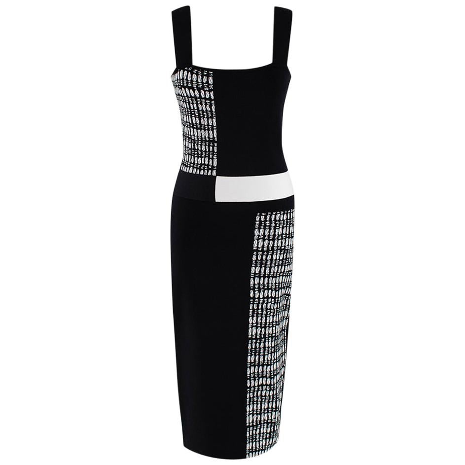 Roland Mouret Black & White Knit Sleeveless Dress - Size M