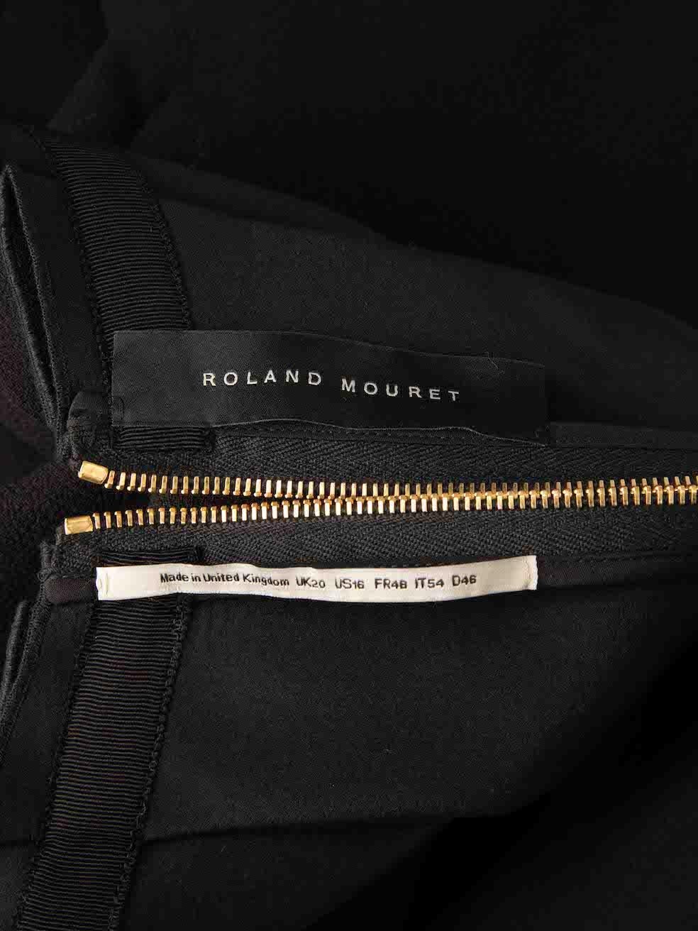 Roland Mouret Black Wool Gathered Zipped Skirt Size 4XL For Sale 1