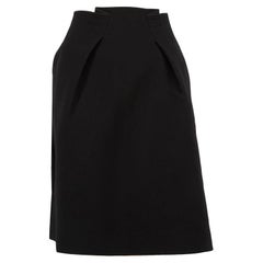 Roland Mouret Black Wool Gathered Zipped Skirt Size 4XL Roland Mouret Black Wool Gathered Zipped Skirt Size 4XL