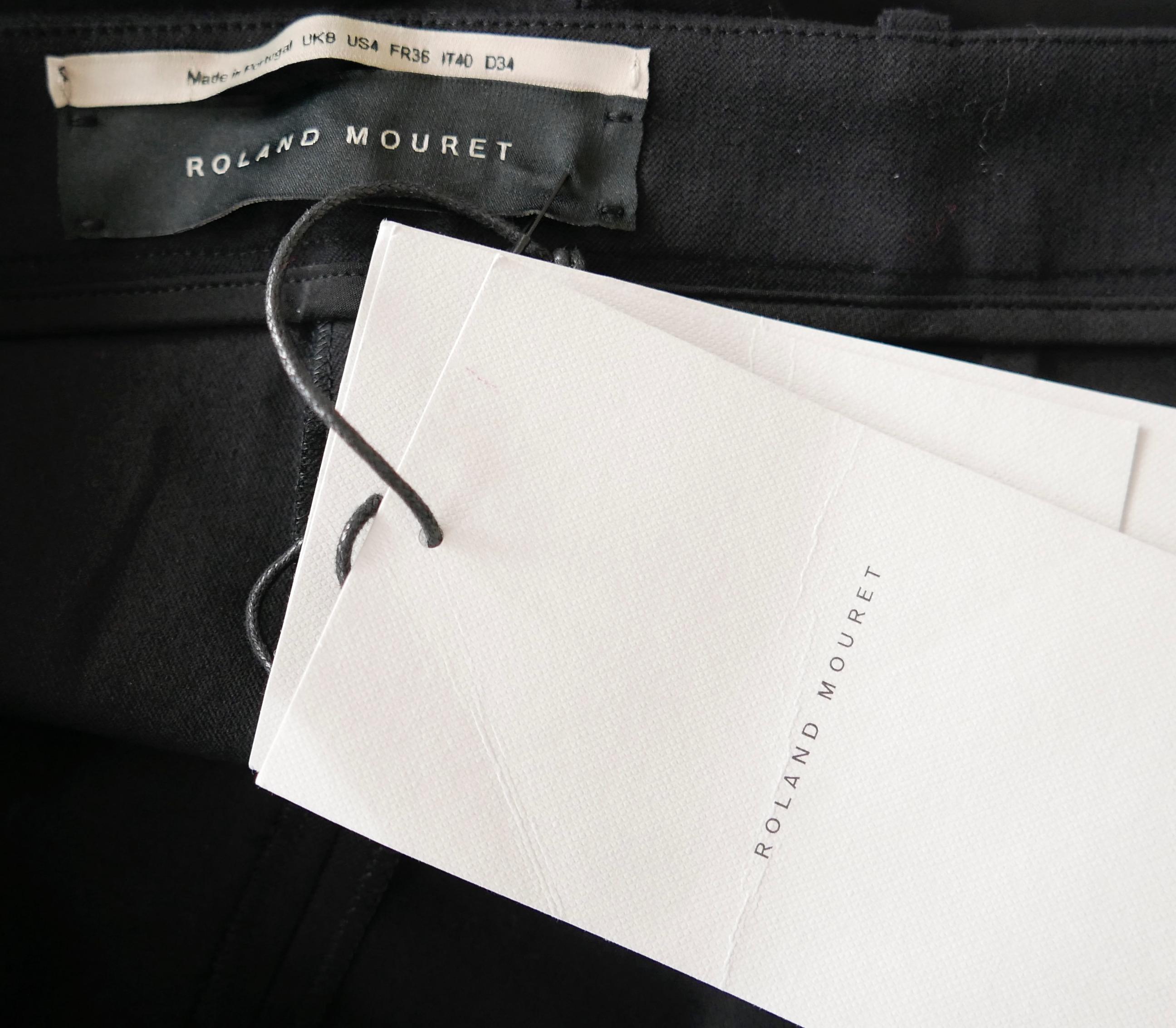 Roland Mouret Black Zip Side Pants For Sale 1
