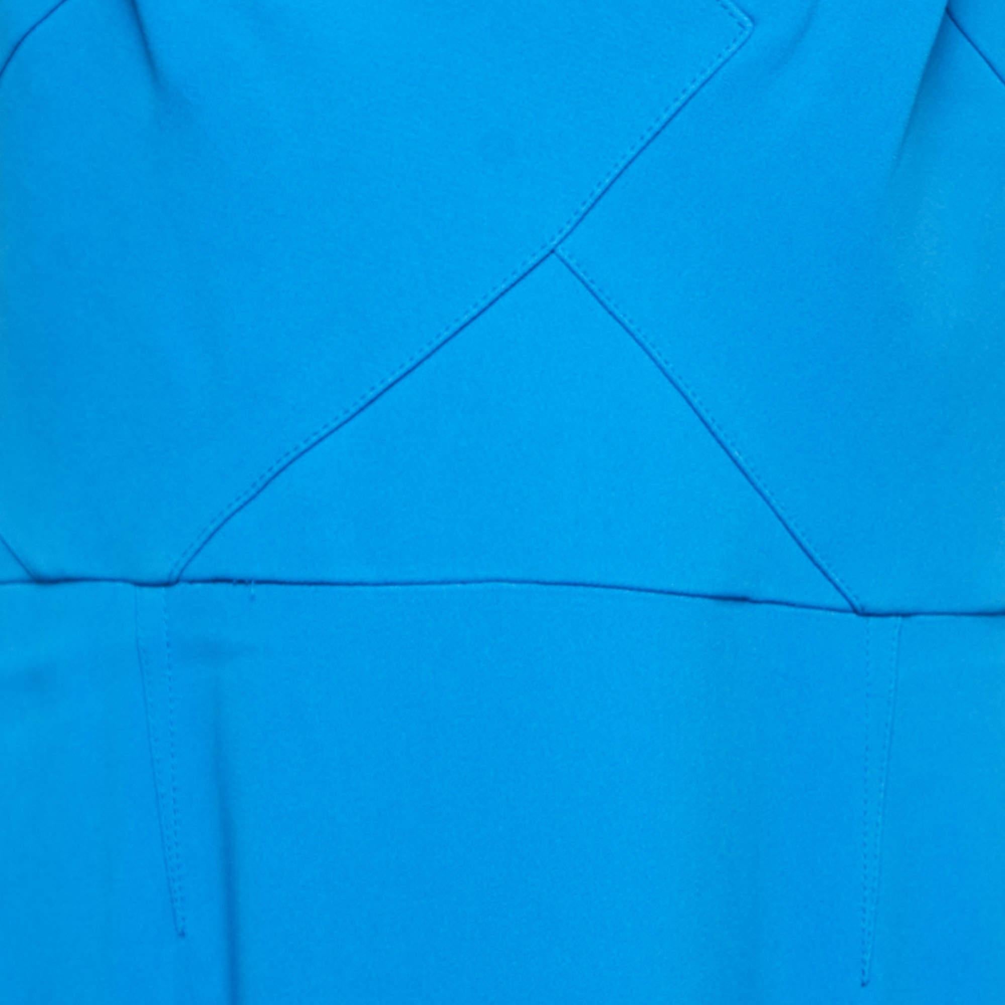 Roland Mouret Blue Crepe Salters Gown  In New Condition For Sale In Dubai, Al Qouz 2