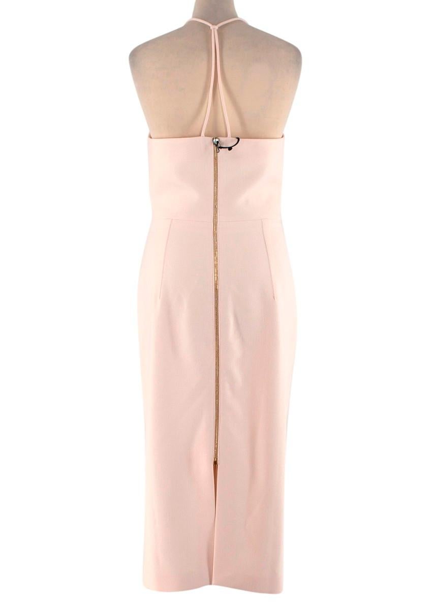 Roland Mouret Cannock blush crepe pencil dress For Sale 2