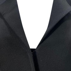 Roland Mouret Collared Hidden Closure Blazer in Black Wool
