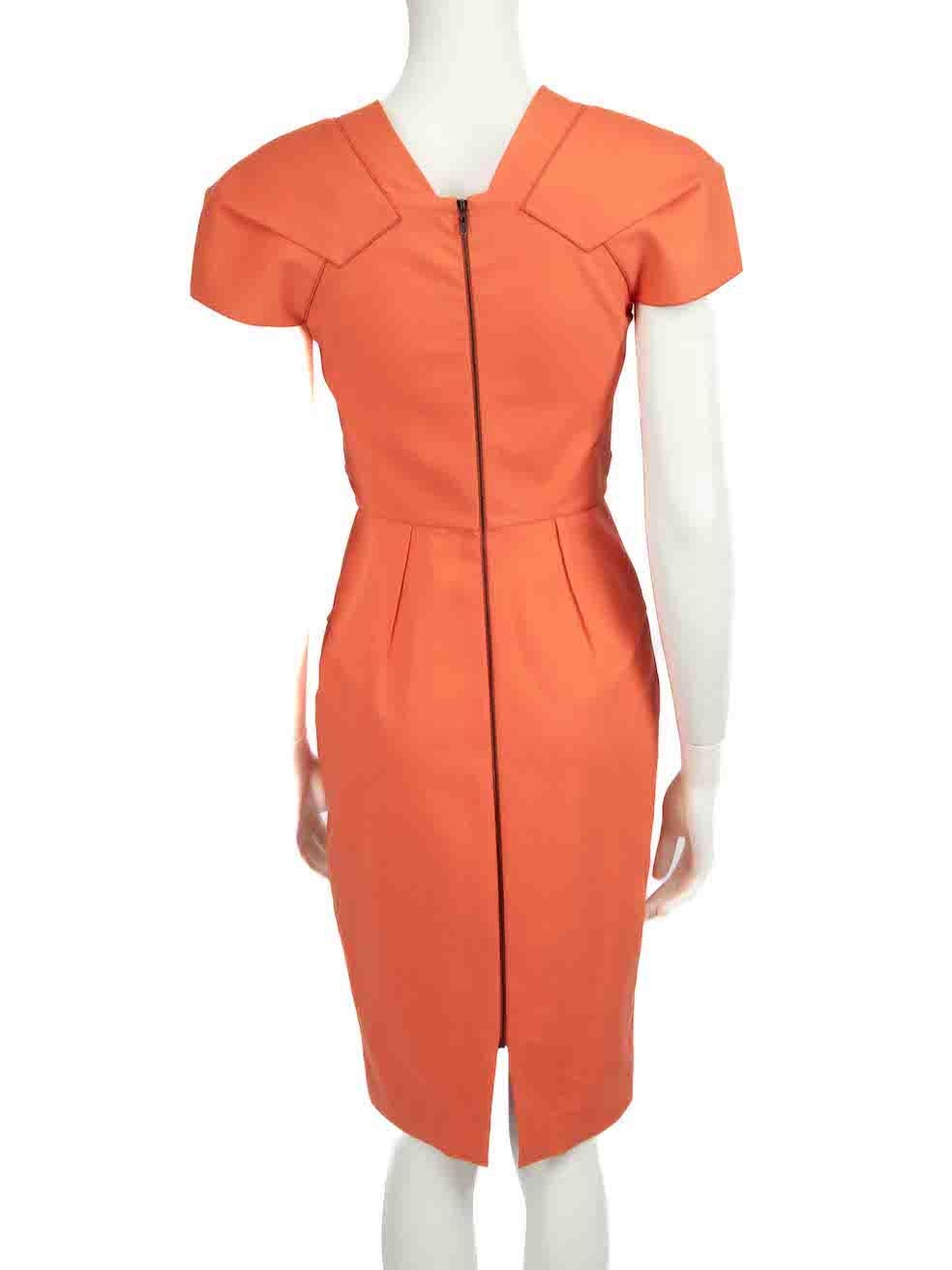 Roland Mouret Coral Geometric Cut Square Neck Dress Size S In Good Condition For Sale In London, GB