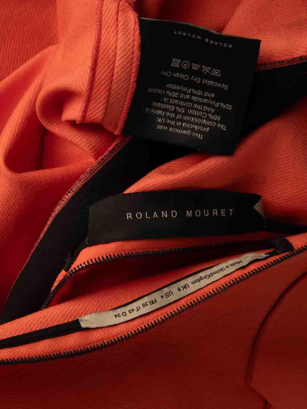 Roland Mouret Coral Geometric Cut Square Neck Dress Size S For Sale 2