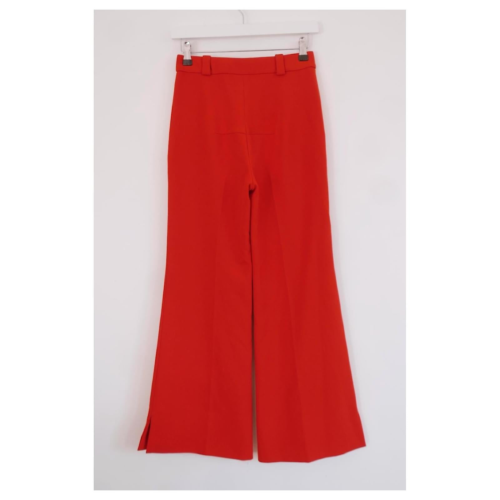 Women's Roland Mouret Dilman Poppy Red Flared Pants  For Sale