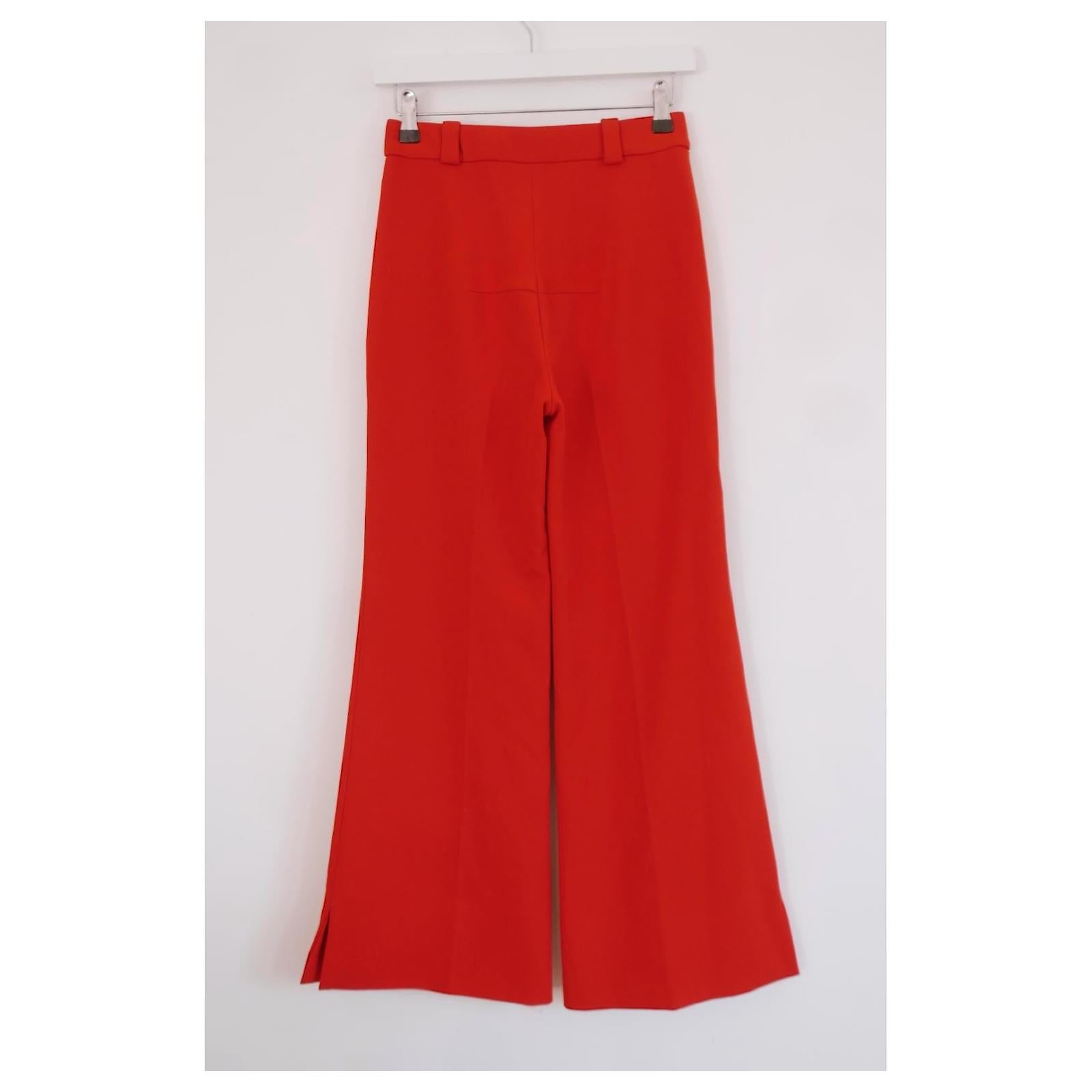 Women's Roland Mouret Dilman Poppy Red Flared Pants For Sale