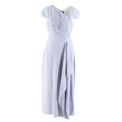 Roland Mouret Elliot Asymmetric Seersucker Dress UK 10