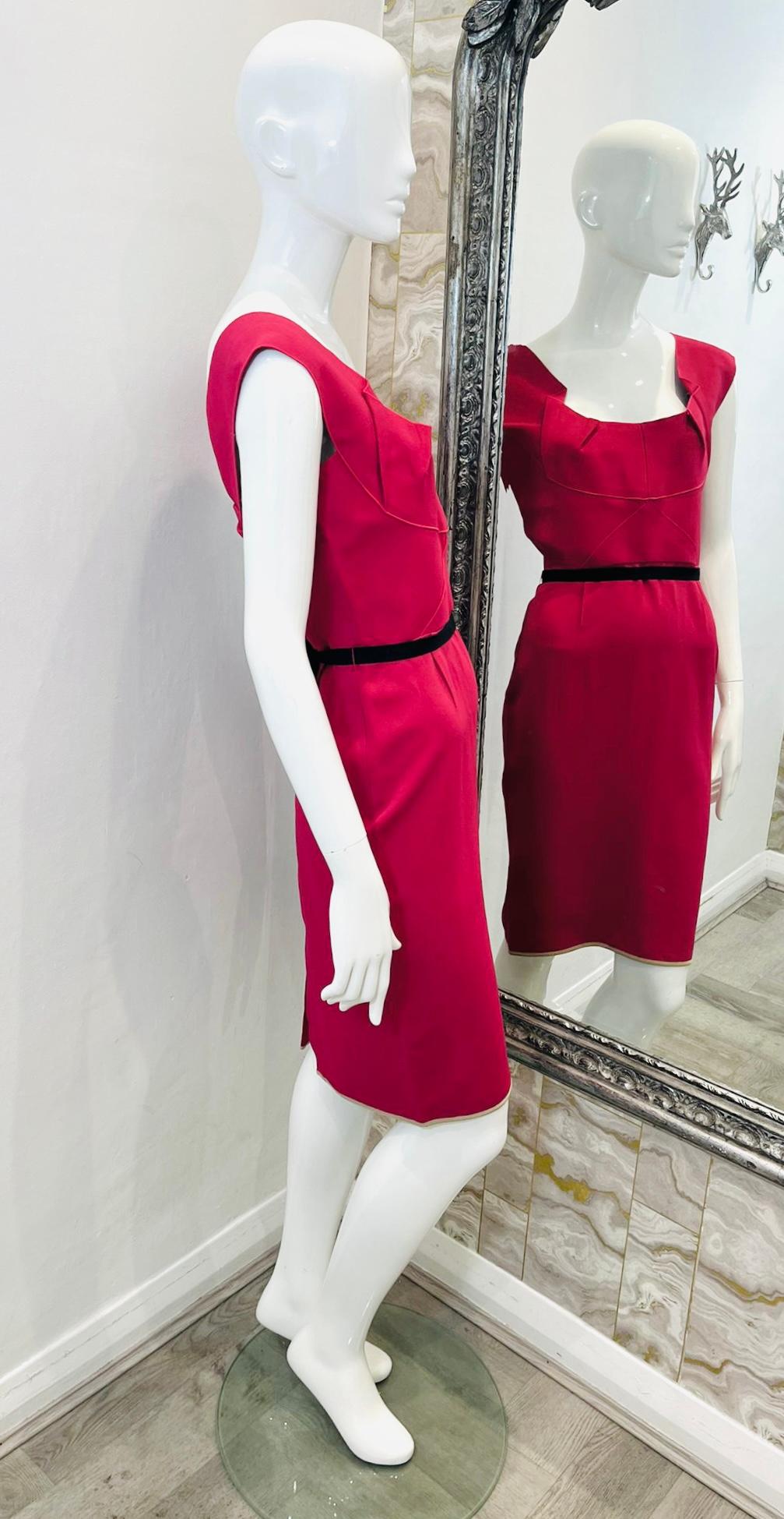 Red  Roland Mouret For Selfridges Pencil Dress For Sale