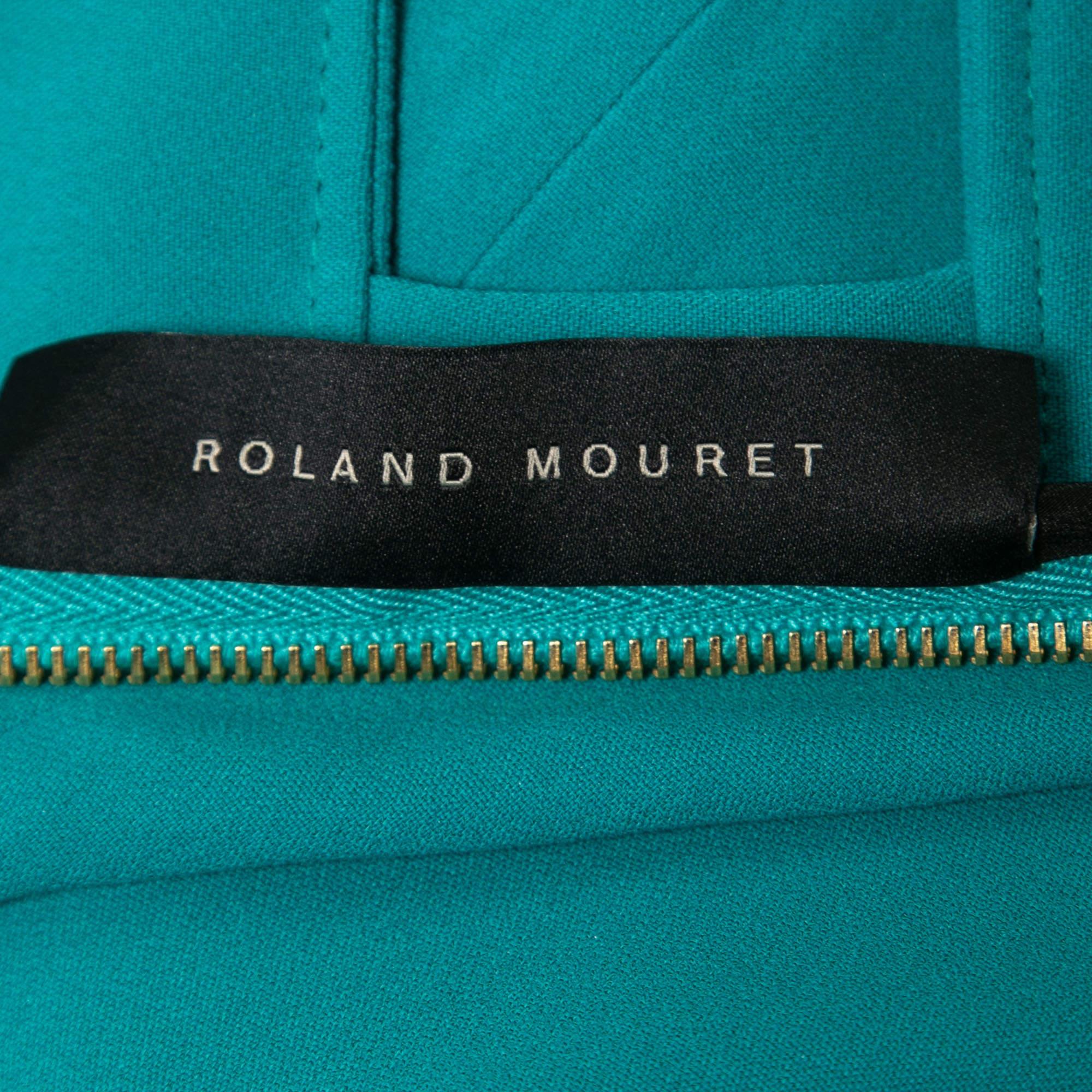 Roland Mouret - Robe Louzon sans manches en crêpe vert, taille M Excellent état - En vente à Dubai, Al Qouz 2