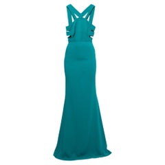 Used Roland Mouret Green Crepe Sleeveless Louzon Gown M