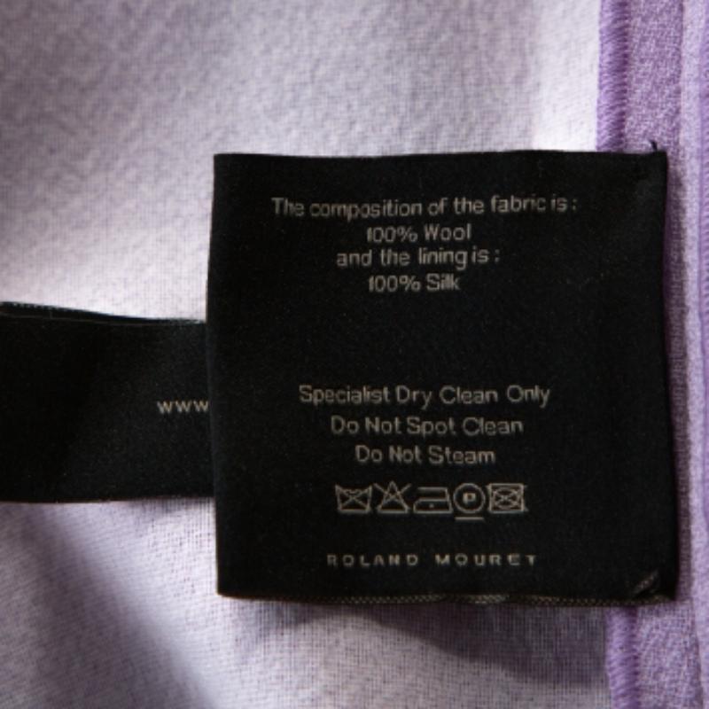 Roland Mouret Lavender Wool Crepe One Shoulder Aglais Dress L en vente 1