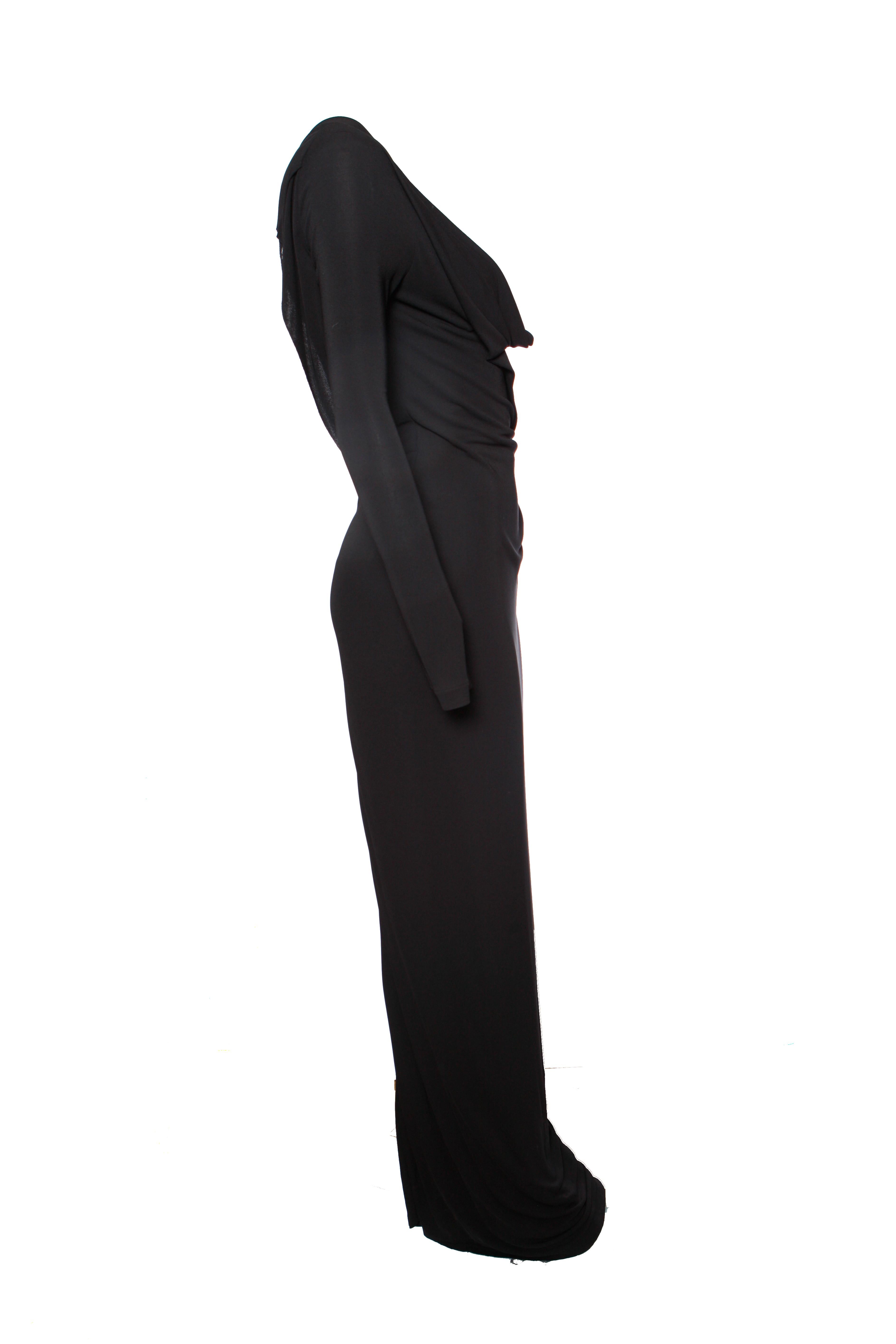 Roland Mouret, long black evening dress. In Excellent Condition For Sale In AMSTERDAM, NL