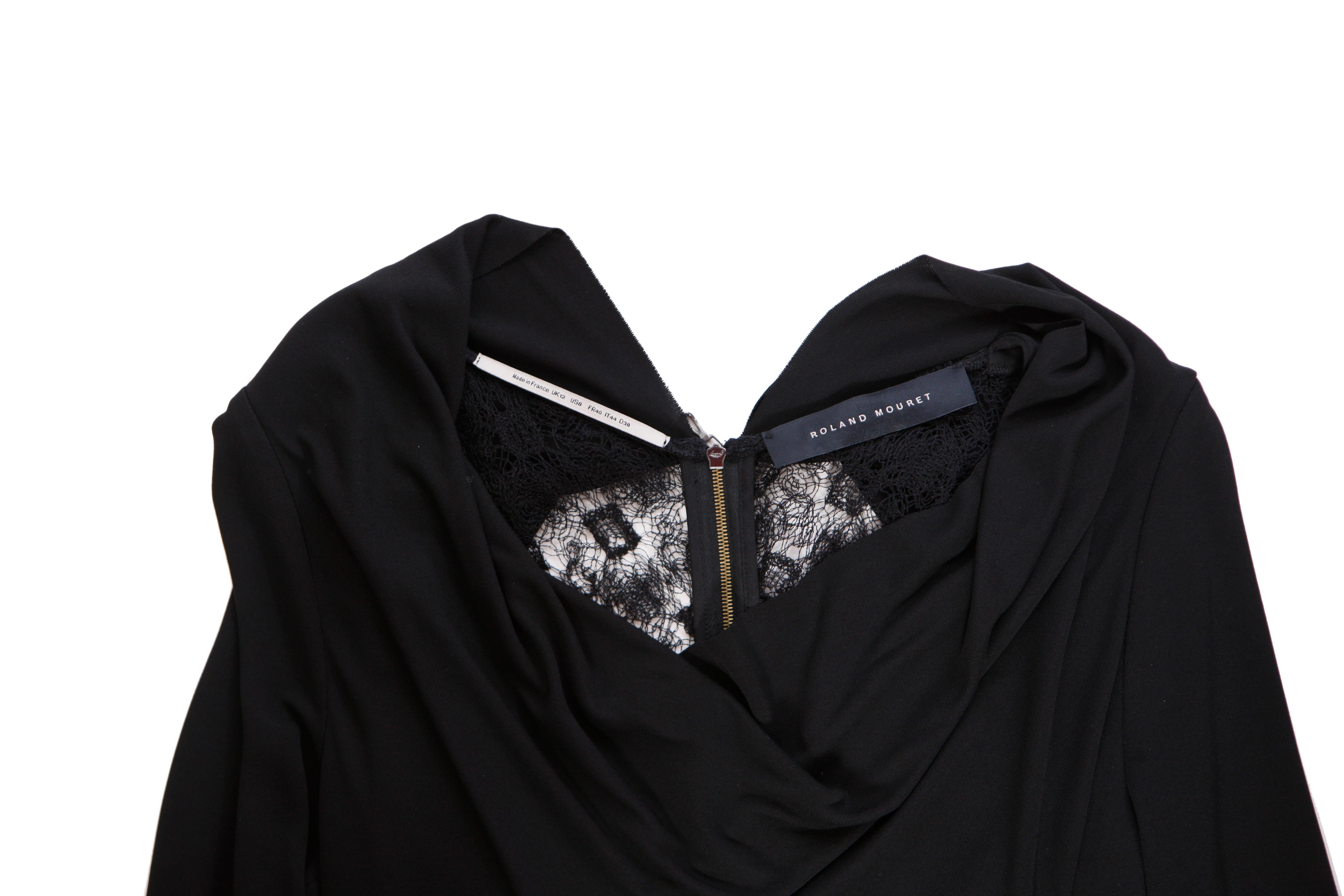 Women's Roland Mouret, long black evening dress. For Sale