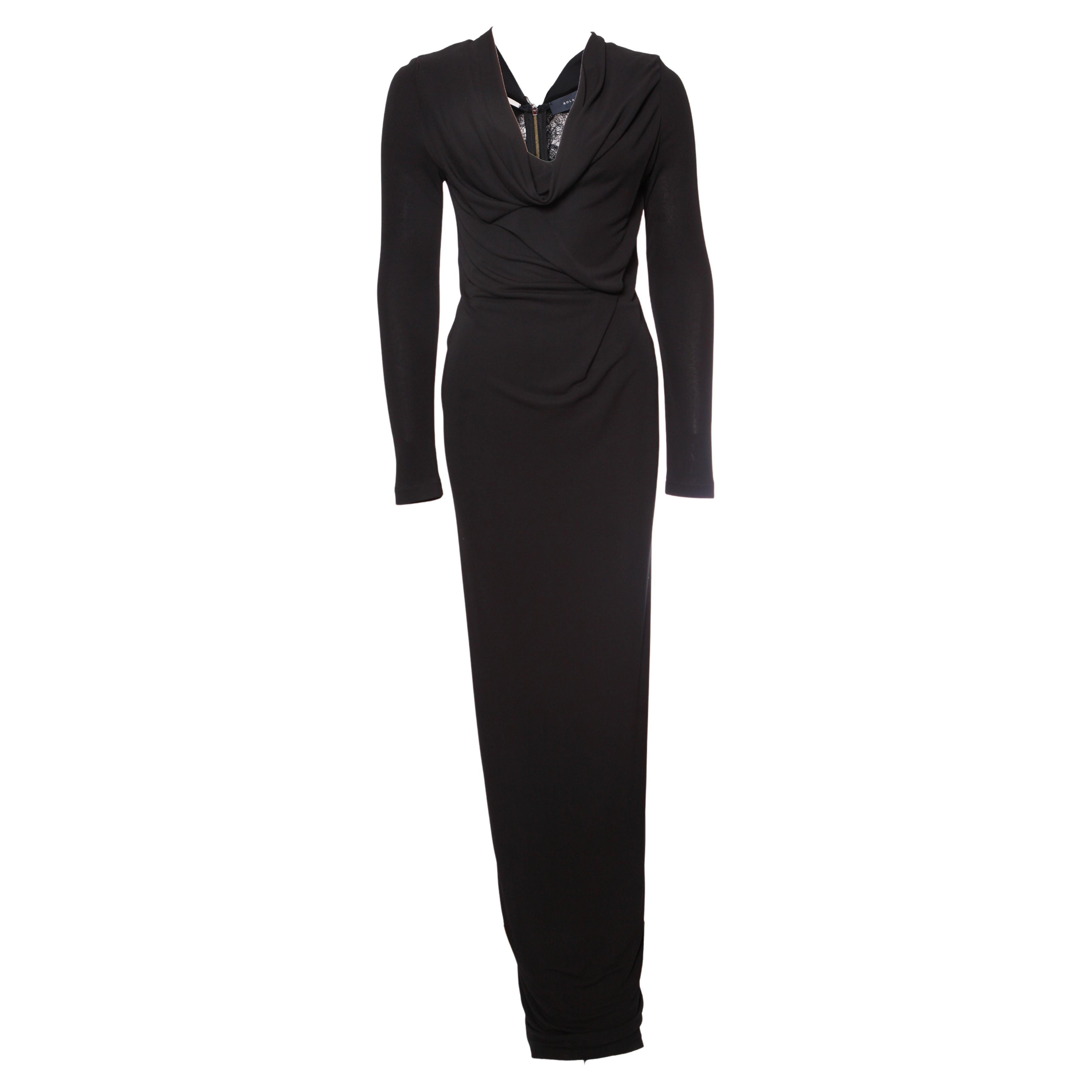 Roland Mouret, long black evening dress. For Sale