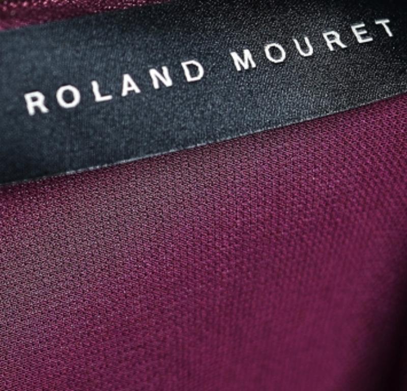 Donna Roland Mouret - Vestito midi con dettaglio drappeggiato in jersey magenta L in vendita