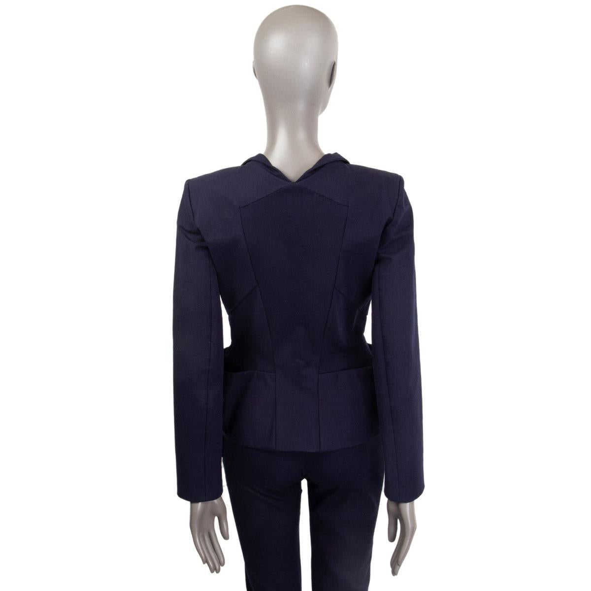 Women's ROLAND MOURET midnight blue cotton PYXIS STRETCH Blazer Jacket 38 S For Sale