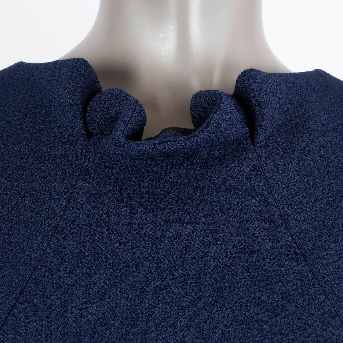 Women's ROLAND MOURET navy blue wool STRUCTURED TANK TOP Shirt 6 XXS For Sale