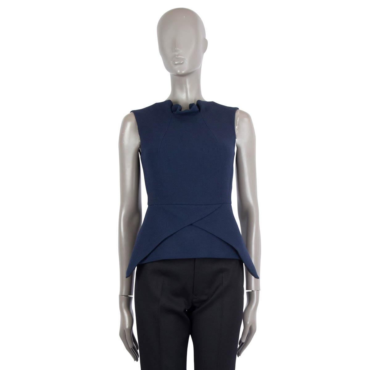ROLAND MOURET navy blue wool STRUCTURED TANK TOP Shirt 6 XXS For Sale