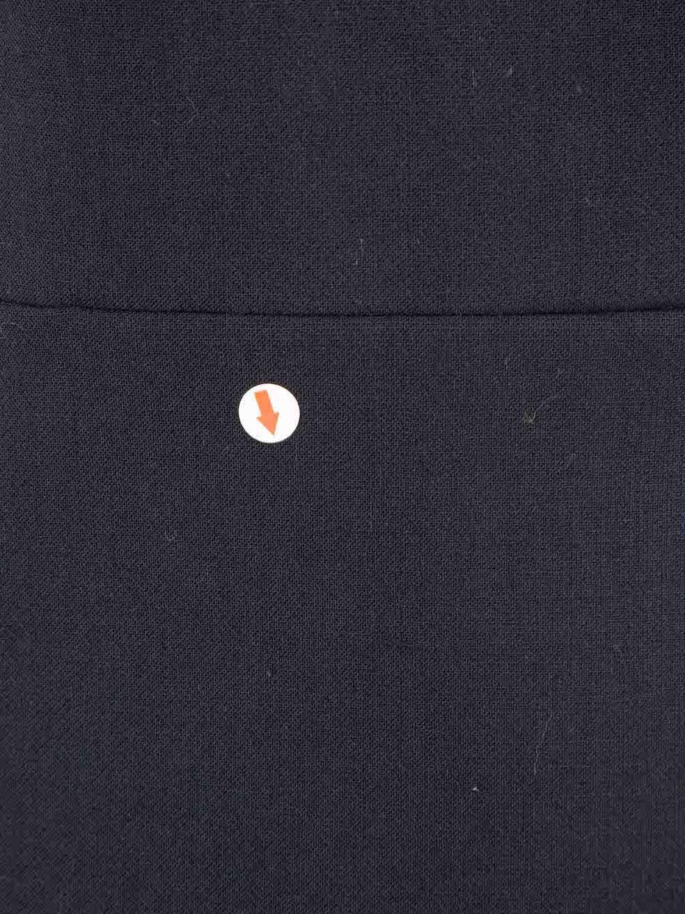 Roland Mouret Navy Eyelet Stud Knee Length Dress Size M In Excellent Condition For Sale In London, GB