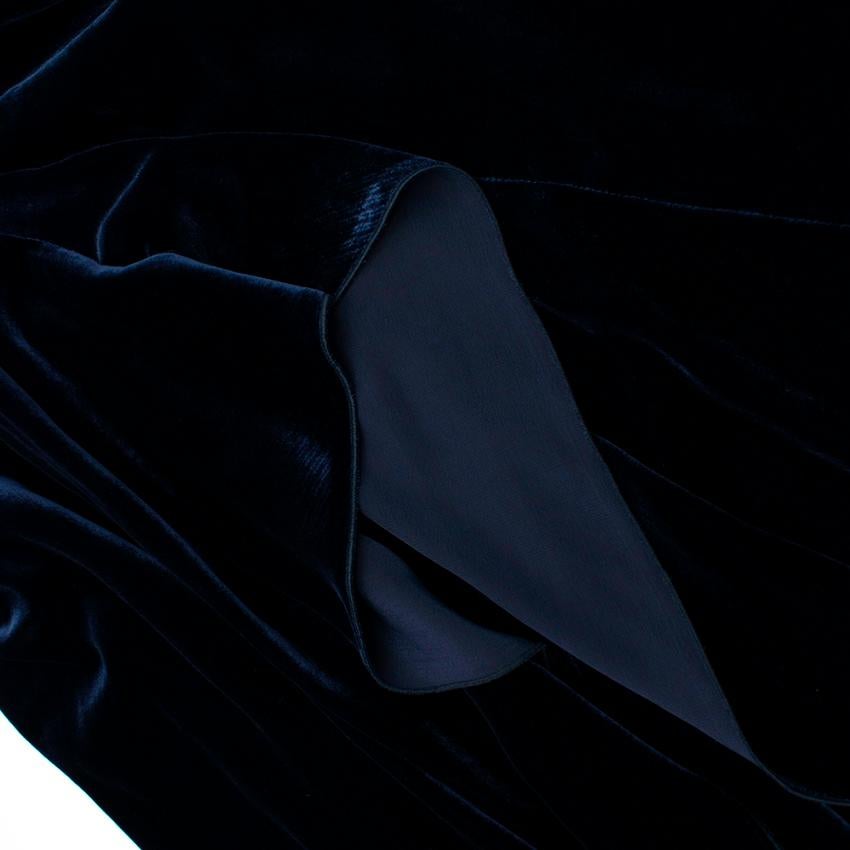 Black Roland Mouret Navy Haxby Draped Velvet midi skirt - Size US8 For Sale