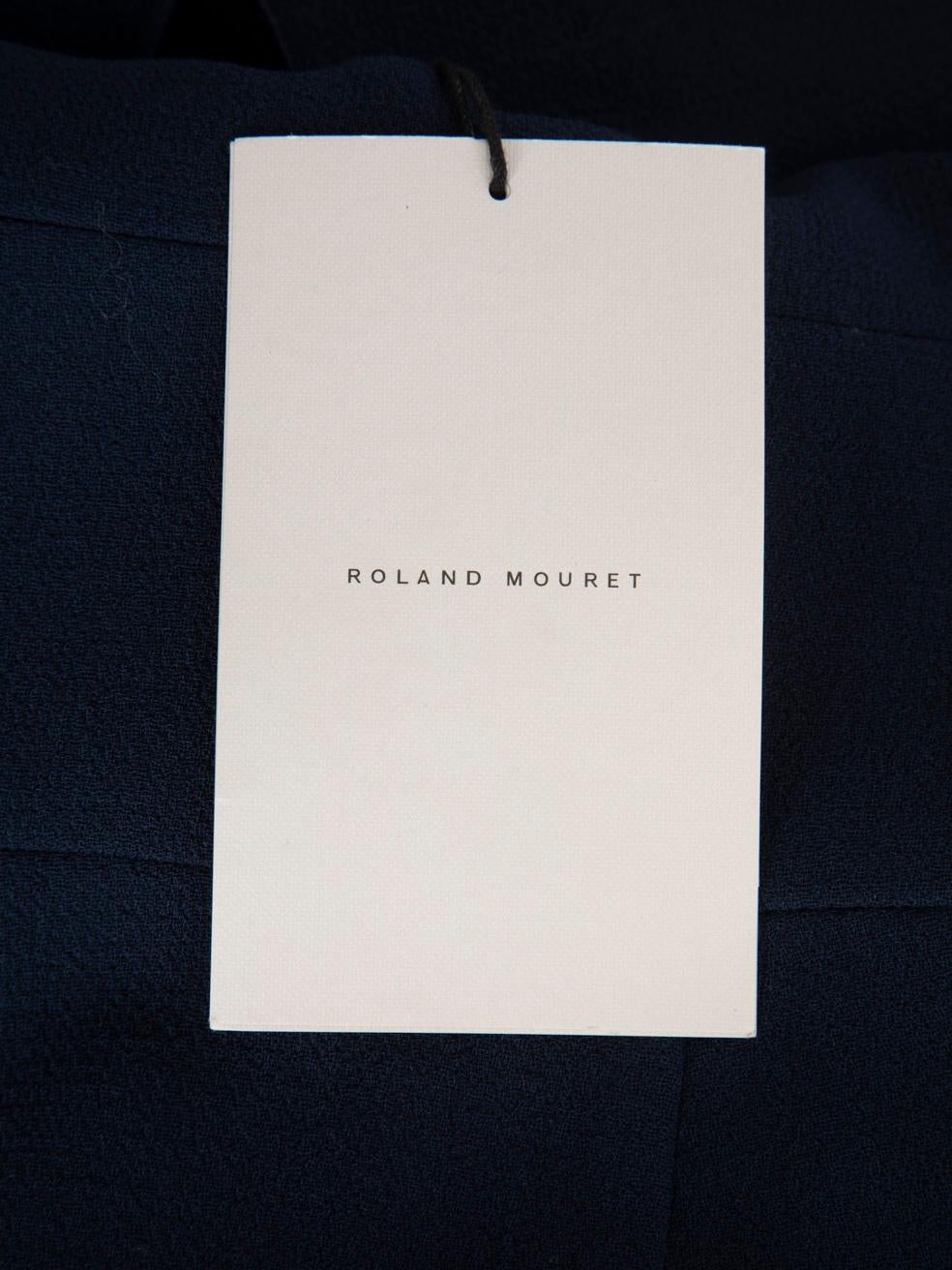 Roland Mouret Navy Wool Knee Length Body Con Dress Size S For Sale 1