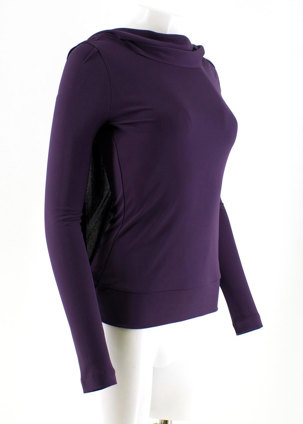 Roland Mouret New Season Purple Layered Blouse

- Purple, mid-weight, layered blouse
- Long sleeves
- V-back
- Loose fit
- Ruching around cuffs and towards the hem 
- 65% viscose and 35% polyester

Please note, these items are pre-owned and may show