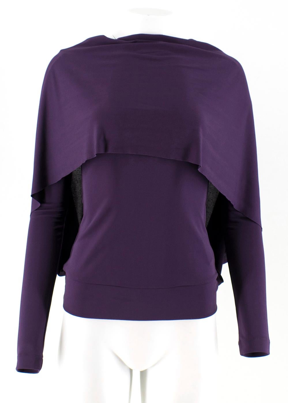 Roland Mouret New Season Purple Layered Blouse US 4 In Excellent Condition For Sale In London, GB