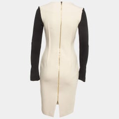 Roland Mouret Off-White/Black Wool Blend Kutim Dress M