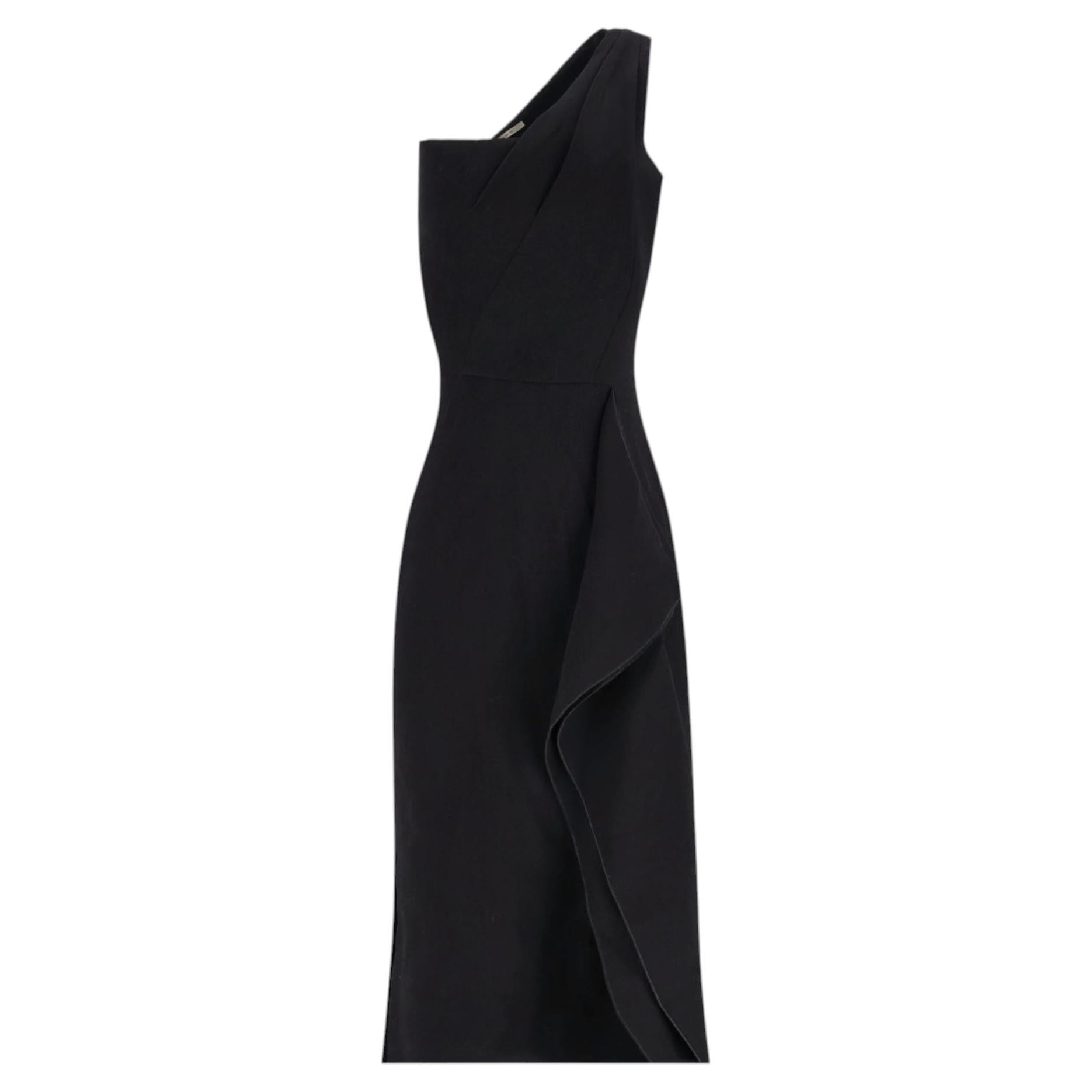 Roland Mouret Asymmetrisches Kleid aus Wolle mit einer Schulterpartie