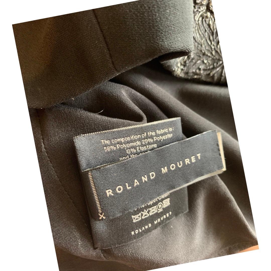 Roland Mouret One Shoulder Black Metallic Mix Cocktail Dress Size 4/6 5