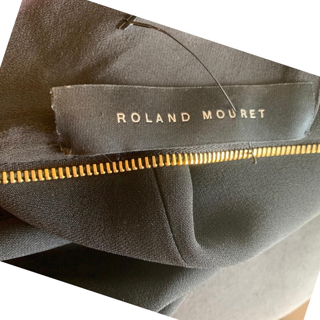 Roland Mouret One Shoulder Black Metallic Mix Cocktail Dress Size 4/6 6