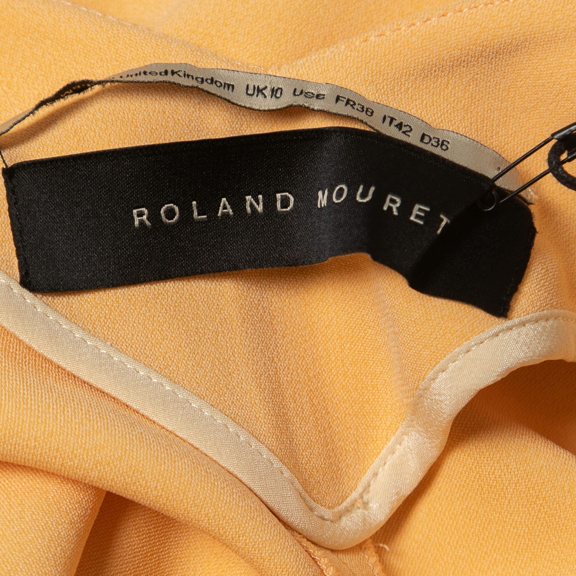 Roland Mouret Peach Orange Crepe Off Shoulder Mini Dress  1
