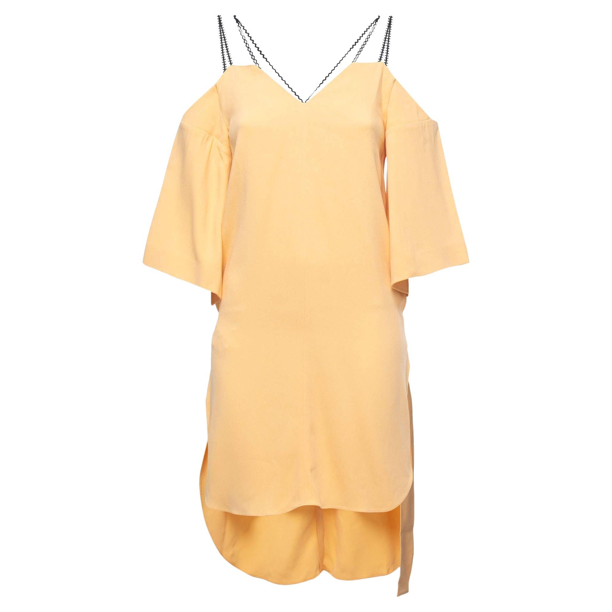 Roland Mouret Peach Orange Crepe Off Shoulder Mini Dress  For Sale
