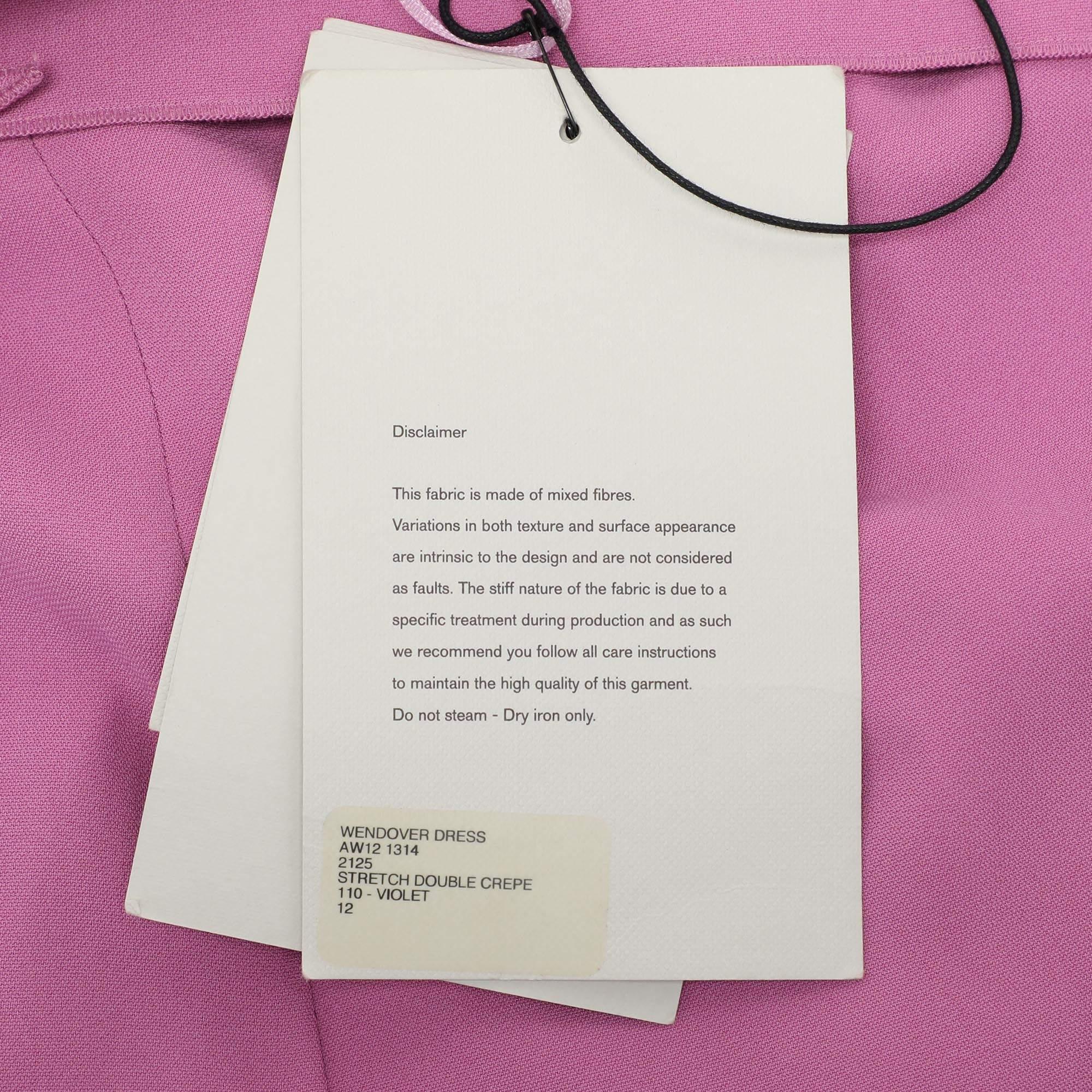 Roland Mouret Pink Crepe One Shoulder Evening Dress M For Sale 2