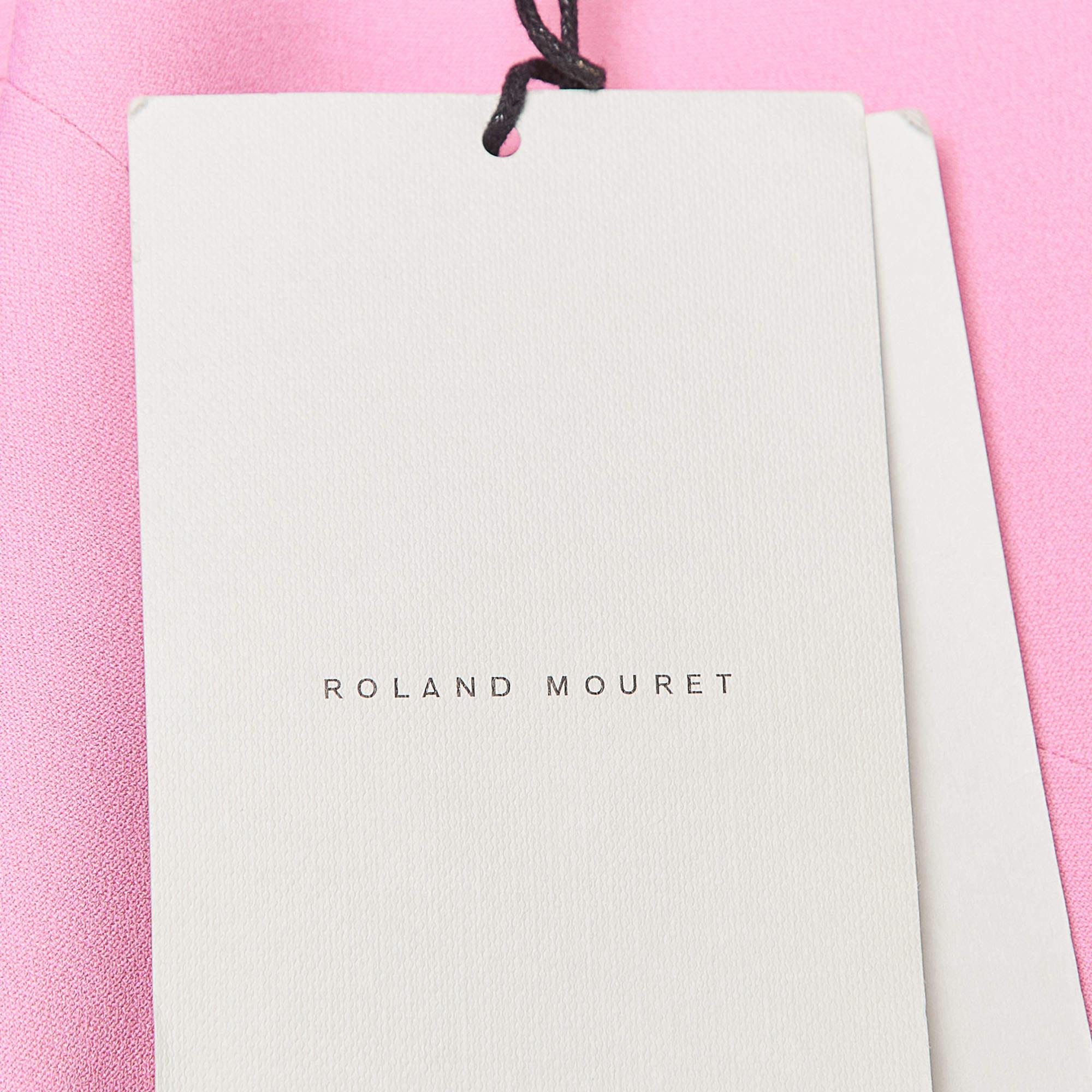 Roland Mouret Pink Stretch Crepe One Shoulder Amaral Dress M For Sale 3