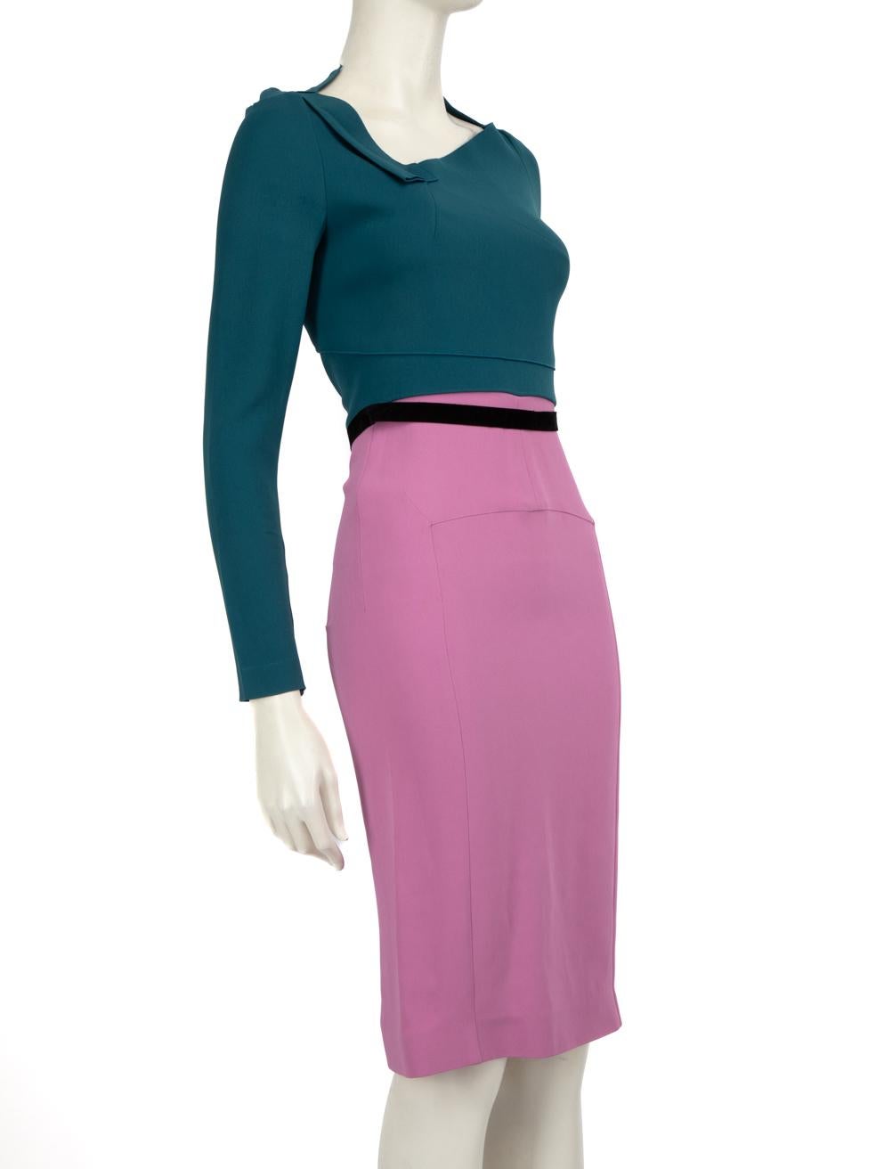 CONDITION is Good. Minor wear to the dress is evident. Pulls to the weave on the the front above the waist band, the left sleeve, the front lower left side and the back below the waist band. Discolouration on the front and back lower half of the