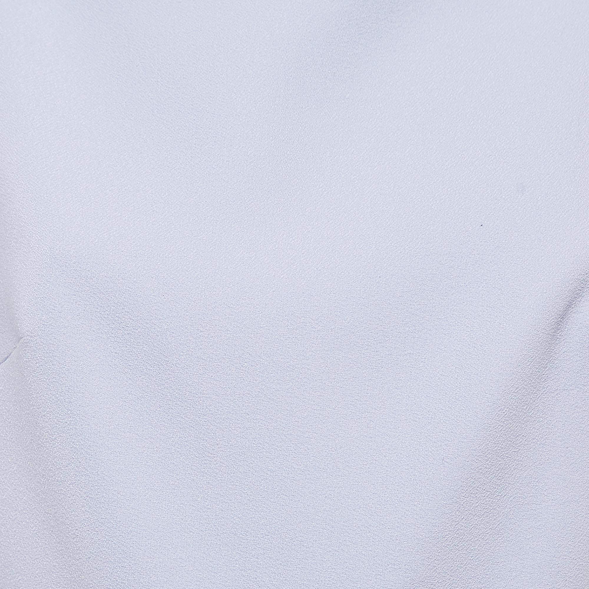 Roland Mouret Purple Crepe Asymmetrical Peplum Top M In Fair Condition For Sale In Dubai, Al Qouz 2