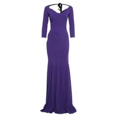 Roland Mouret Purple Crepe Templeton Gown M