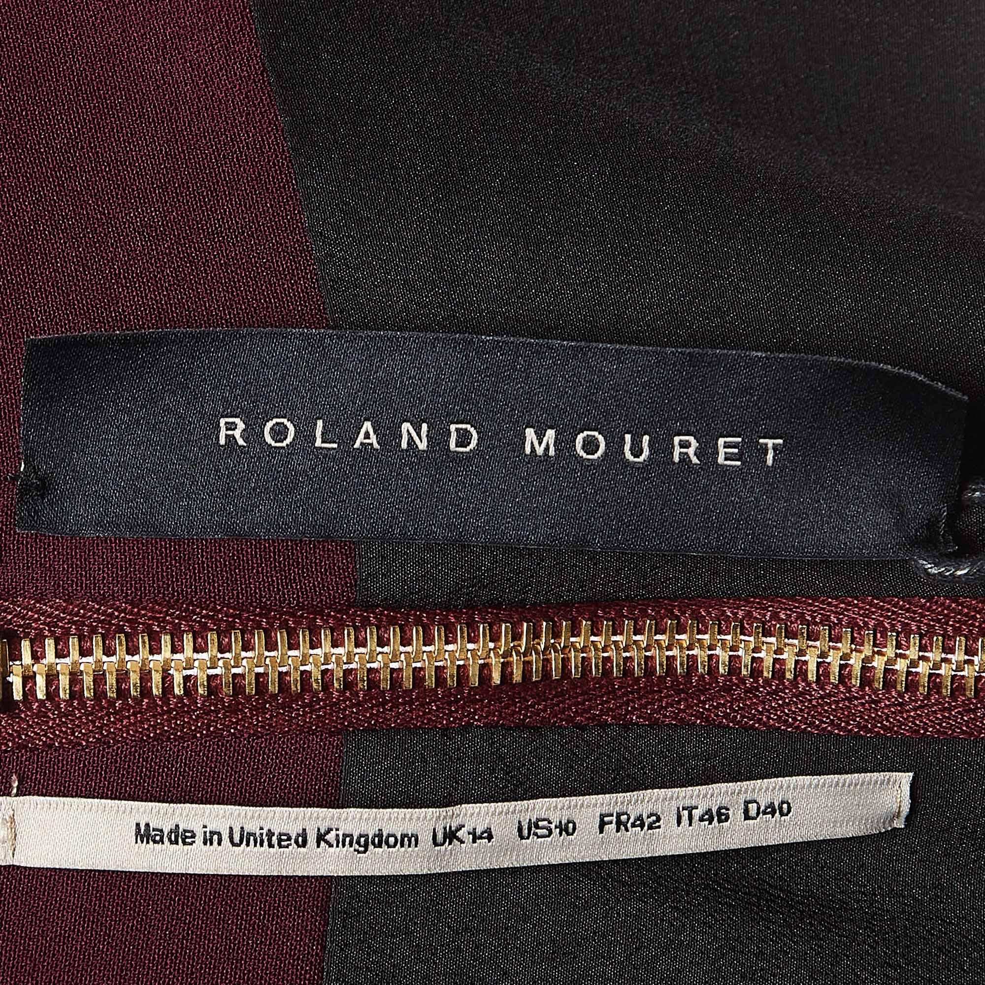 Roland Mouret Purple Stretch Double Crepe Derya Dress L In Excellent Condition For Sale In Dubai, Al Qouz 2