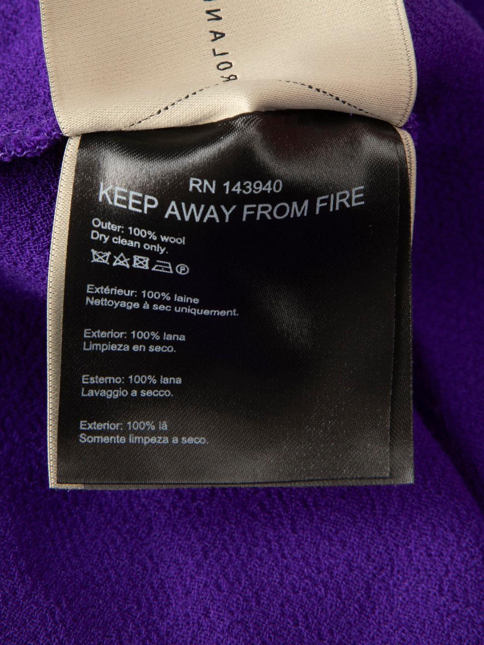 Roland Mouret Purple Wool Midi Dress Size XL For Sale 2