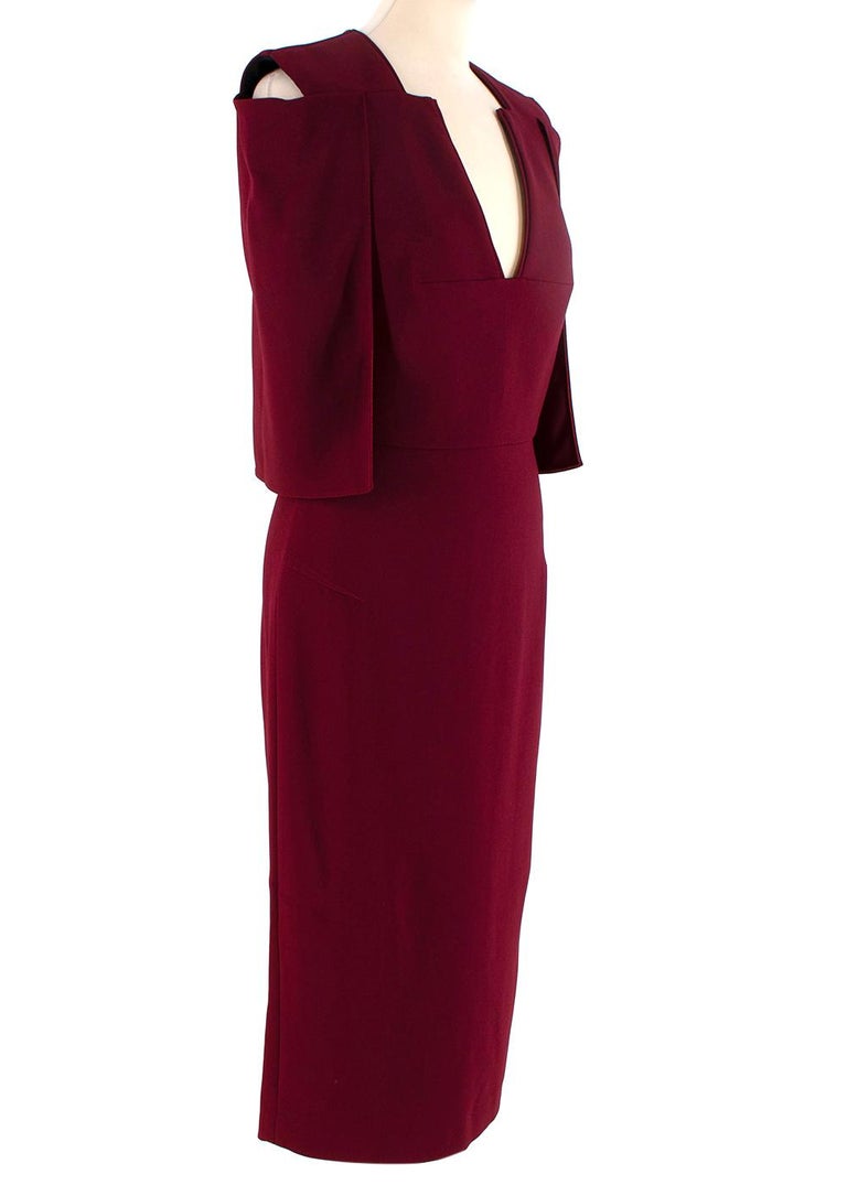 Roland Mouret Queensbury Cold-Shoulder Cape-Back Dress - Us size 8