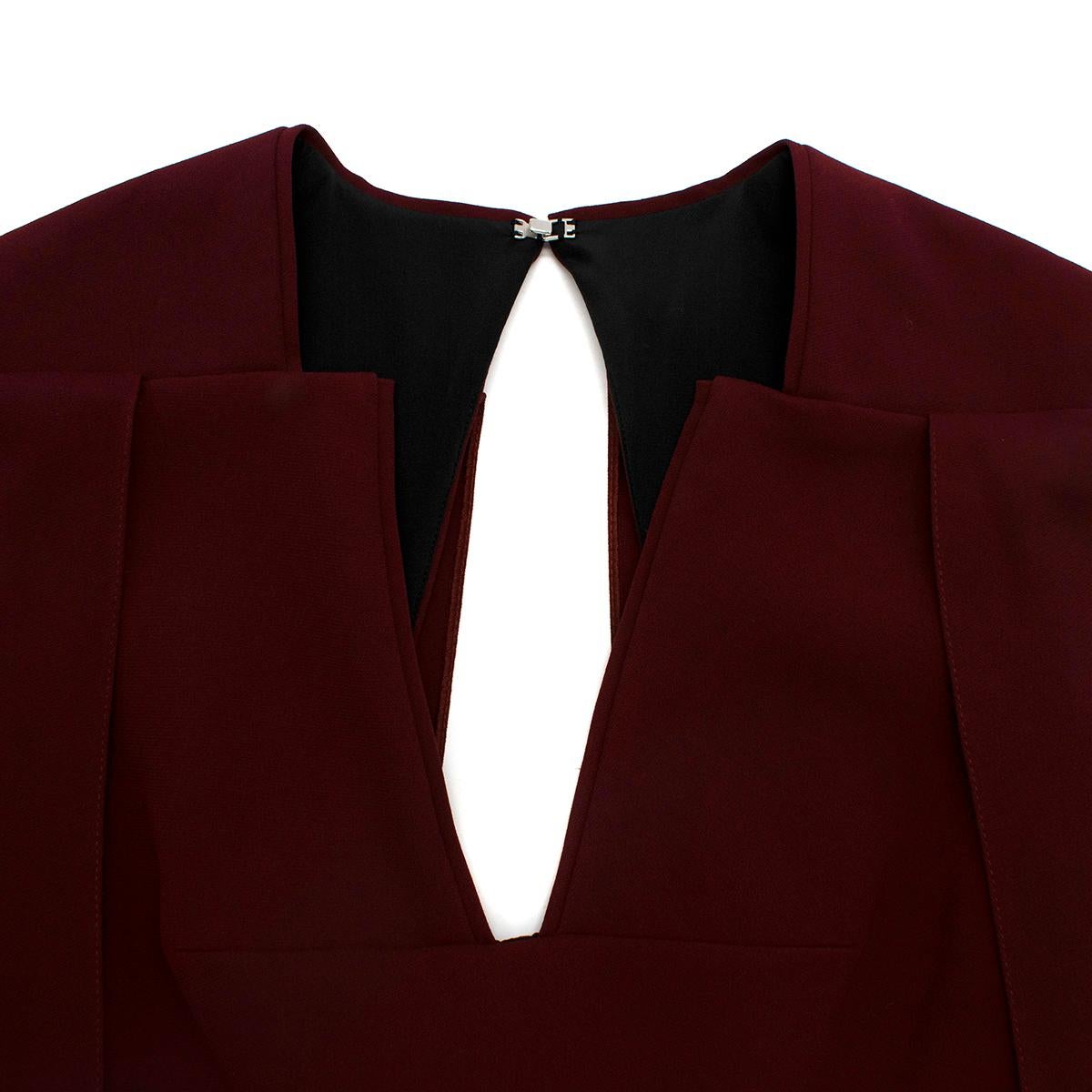 Red Roland Mouret Queensbury Cold-Shoulder Cape-Back Dress - Us size 8 