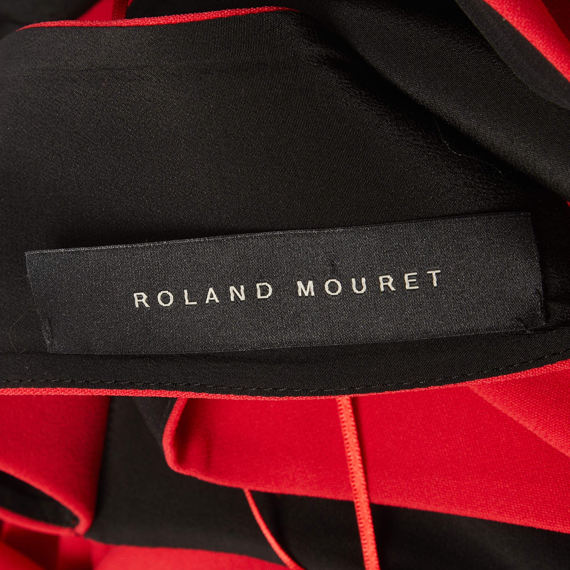 Women's Roland Mouret  Red Crepe Flared Lubelia Gown M For Sale