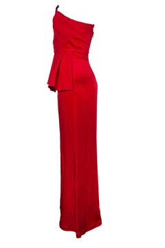 Roland Mouret, Red strapless peplum jumpsuit
