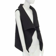 ROLAND MOURET RM ärmellose Weste mit drapiertem Kragen aus Woll-Mohair-Mischung US6 M