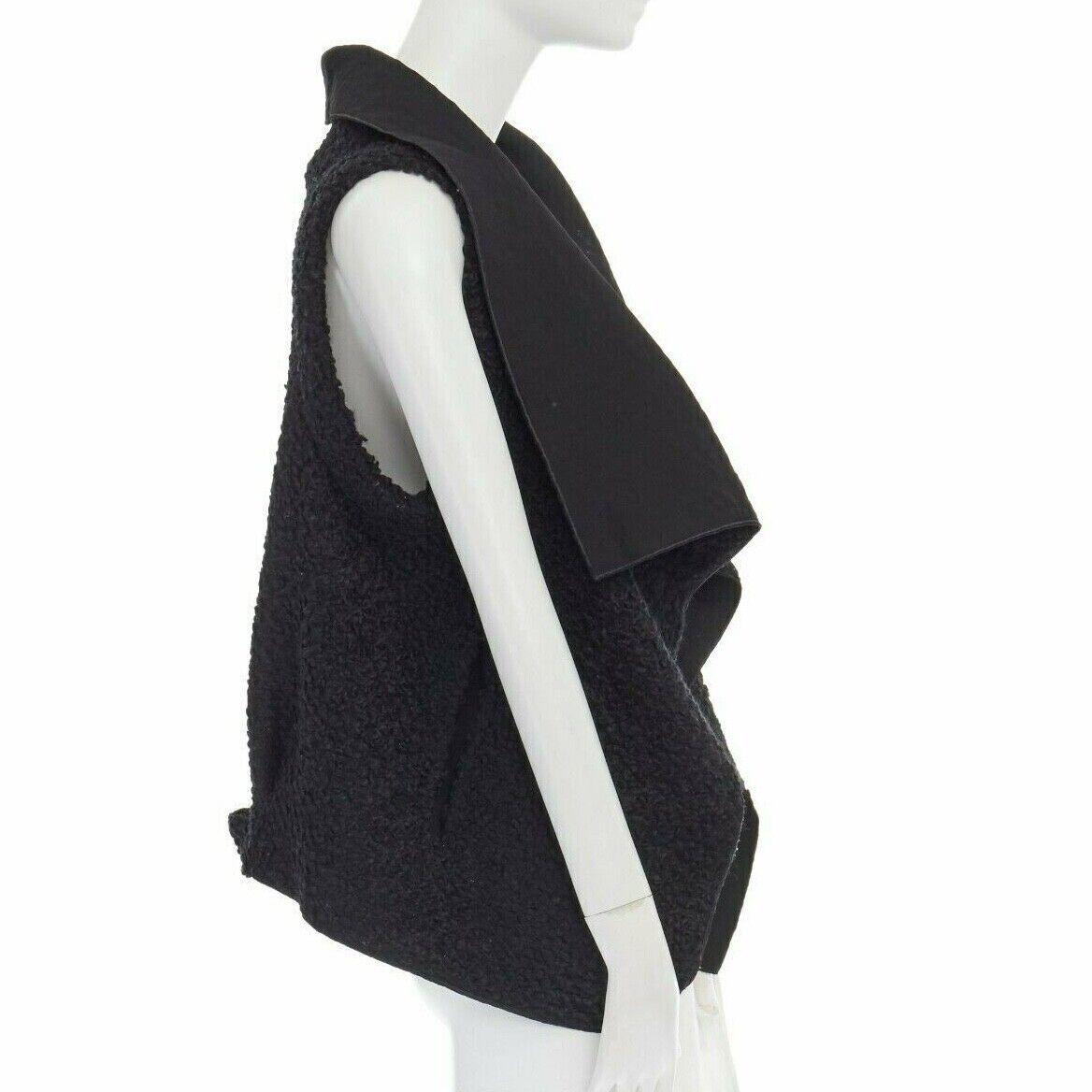 Women's ROLAND MOURET RM wool mohair blend draped collar sleeveless vest jacket US6 M For Sale
