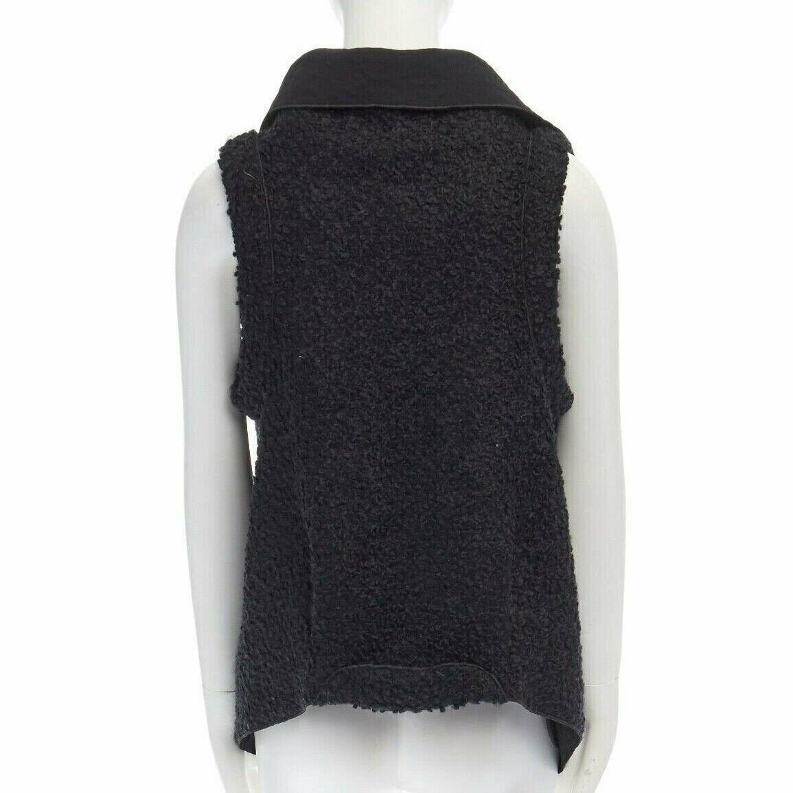 ROLAND MOURET RM wool mohair blend draped collar sleeveless vest jacket US6 M For Sale 1
